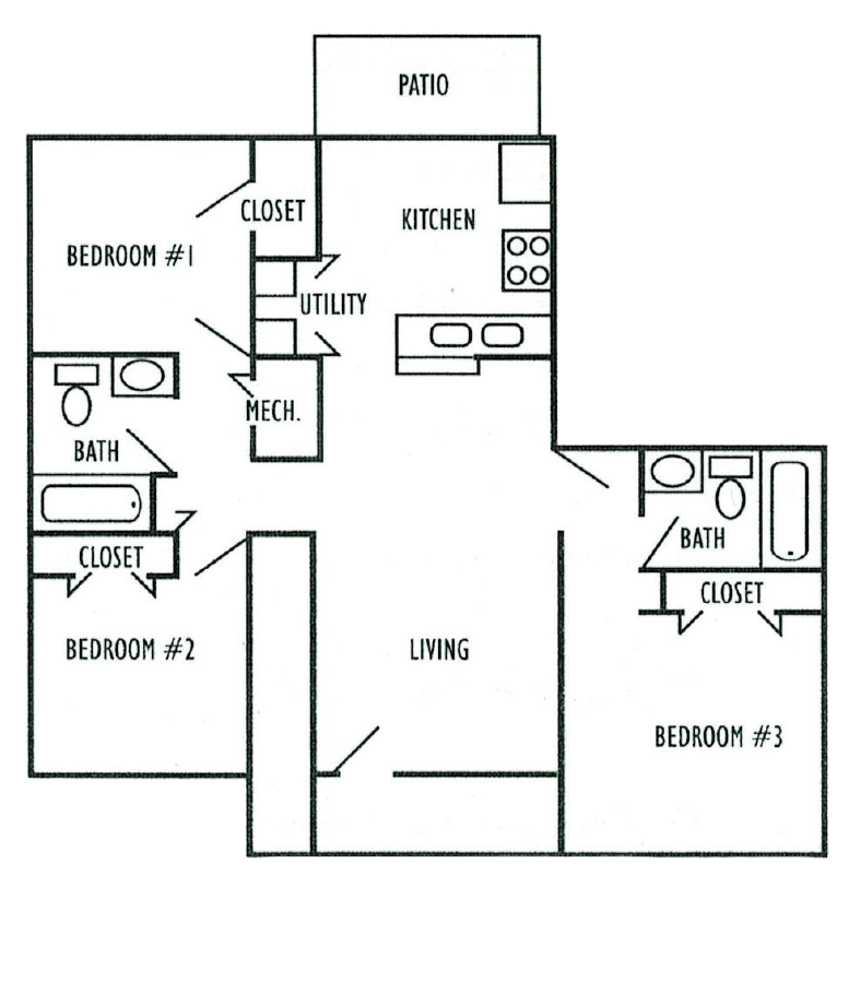 3 Bedroom Units floor plan